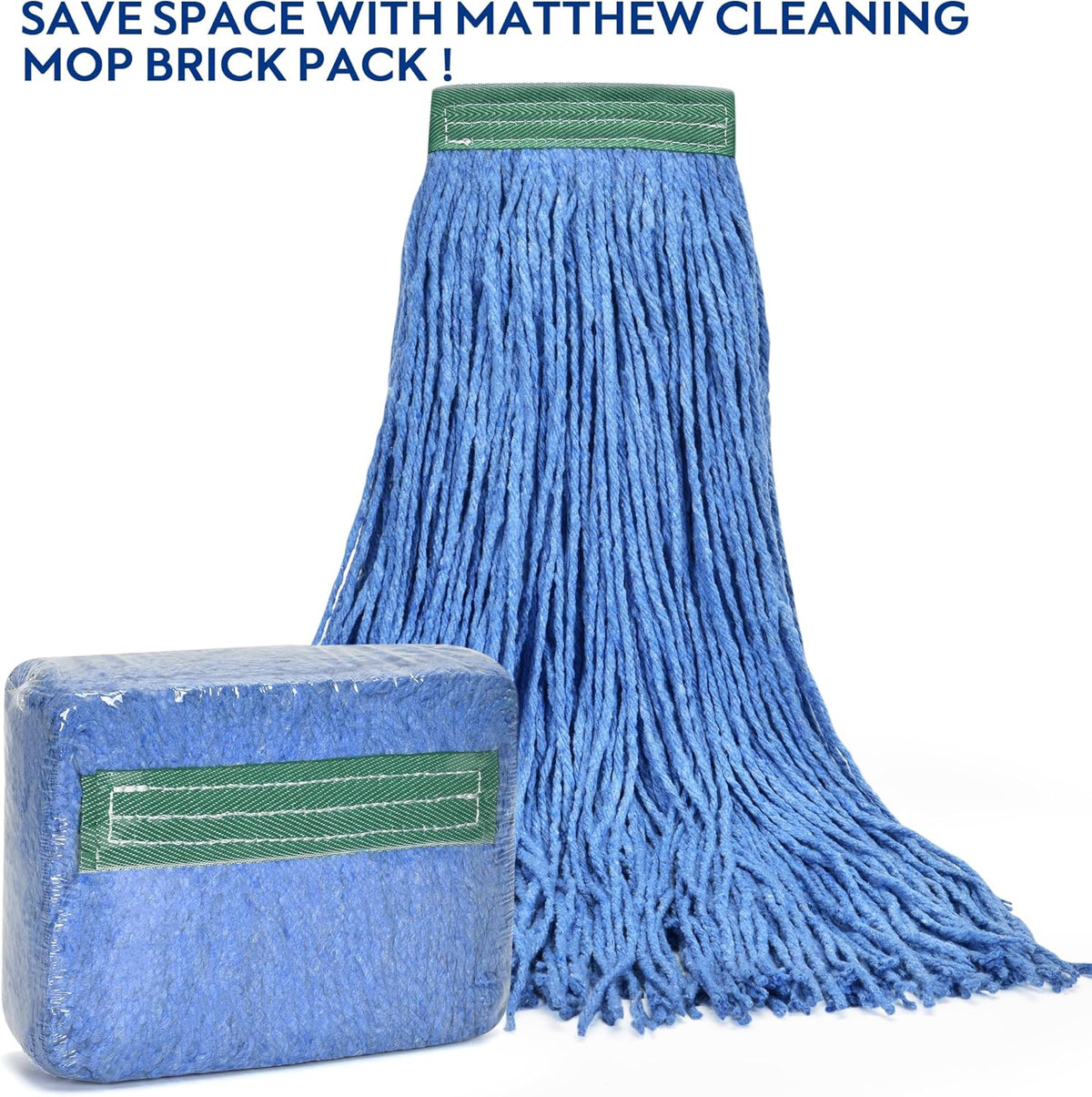 Matthew Cleaning 16oz 6Pack Cotton Floor Mop,Cotton Looped-Open String Heavy Duty String Mop