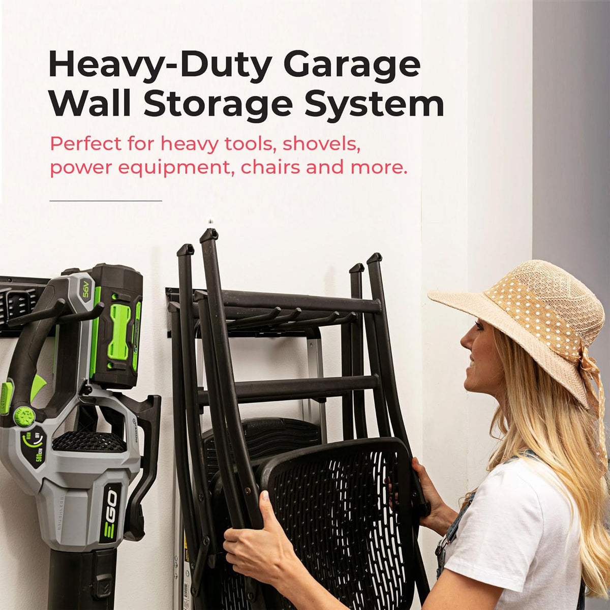 Heavy-Duty Garage Wall Storage System | Wall Mounted Tool Organizer Rack with Shelving | 12-Piece