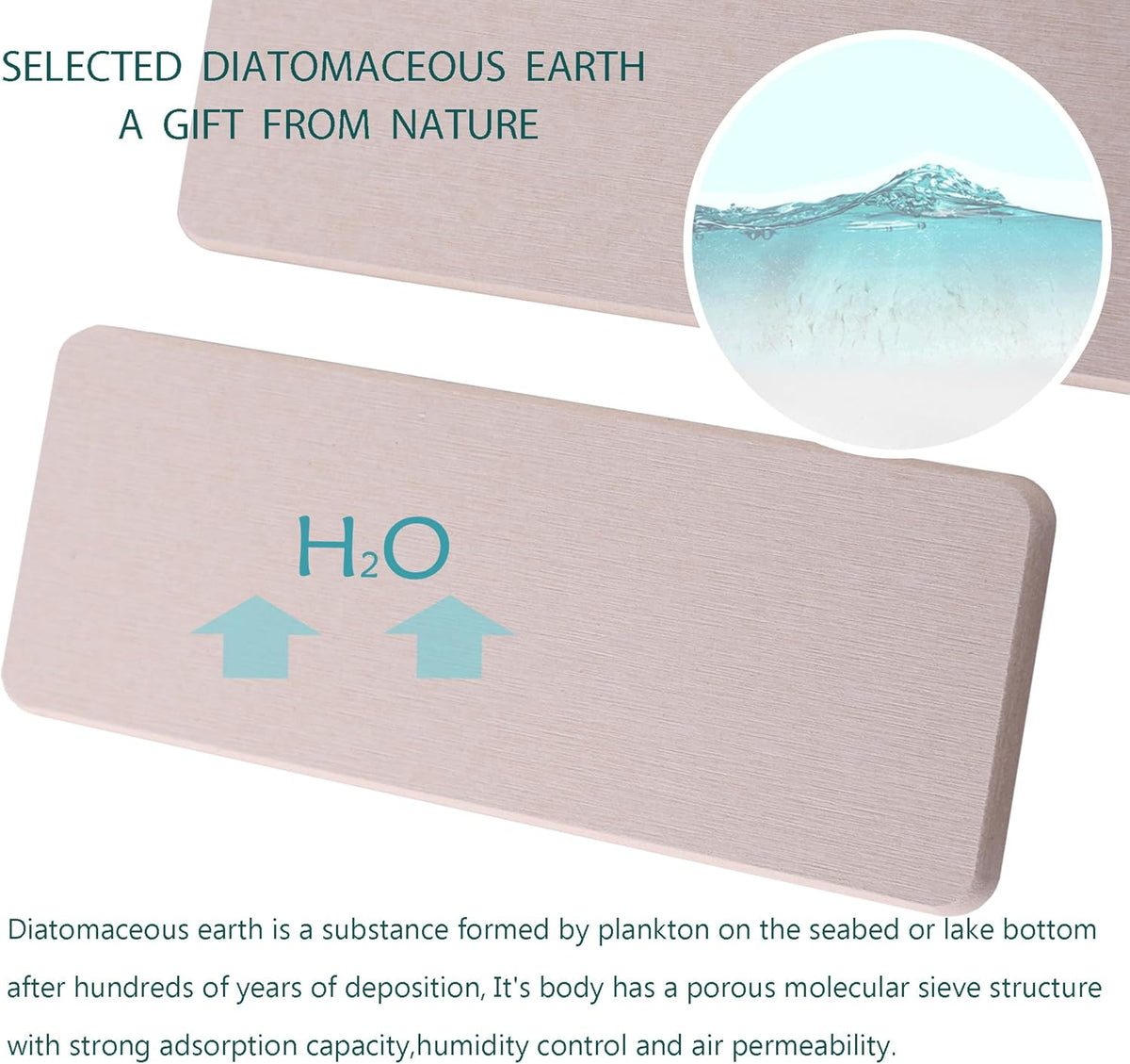 2 Pcs Water Absorbing Stone Trays, Kitchen/Bathroom Sink Soap Dish, Diatomite Tray Used for Hand