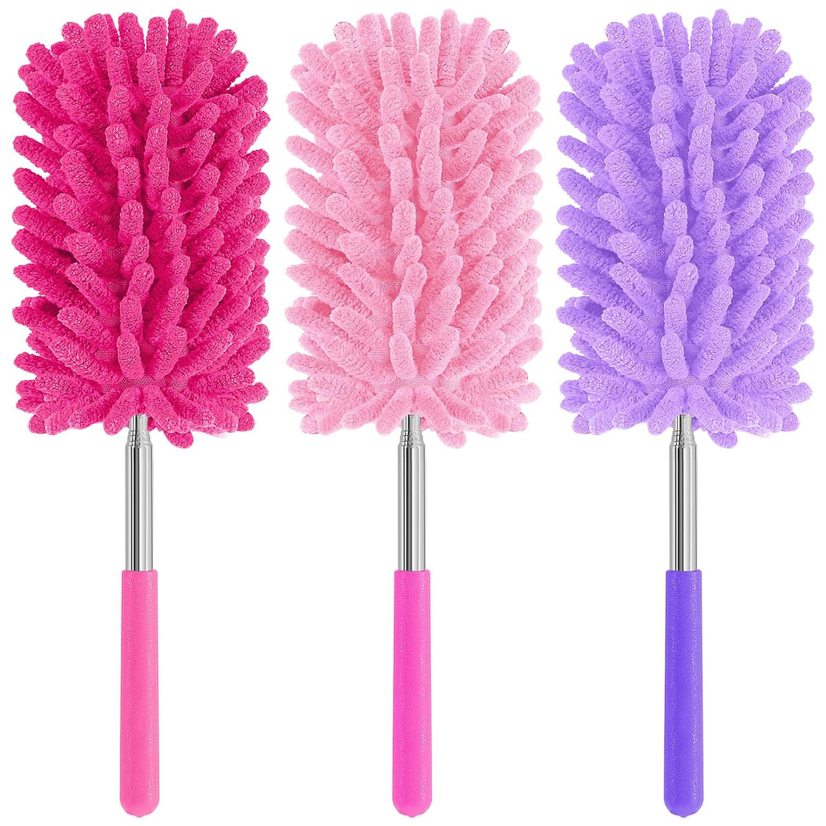 Mini Duster for Cleaning, 360° Bendable Hand Dusters with Extension Pole, Washable Small Duster for