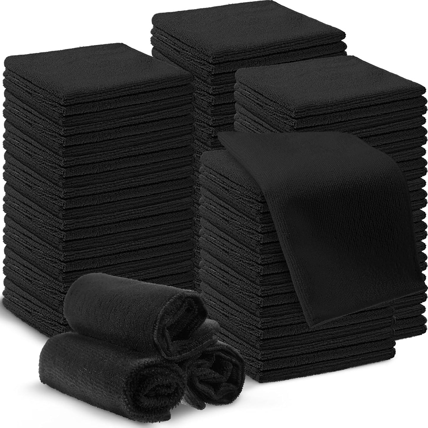 200 Pieces Microfiber Cleaning Cloths Bulk Absorbent Microfiber Towels Reusable Lint-Free Streak
