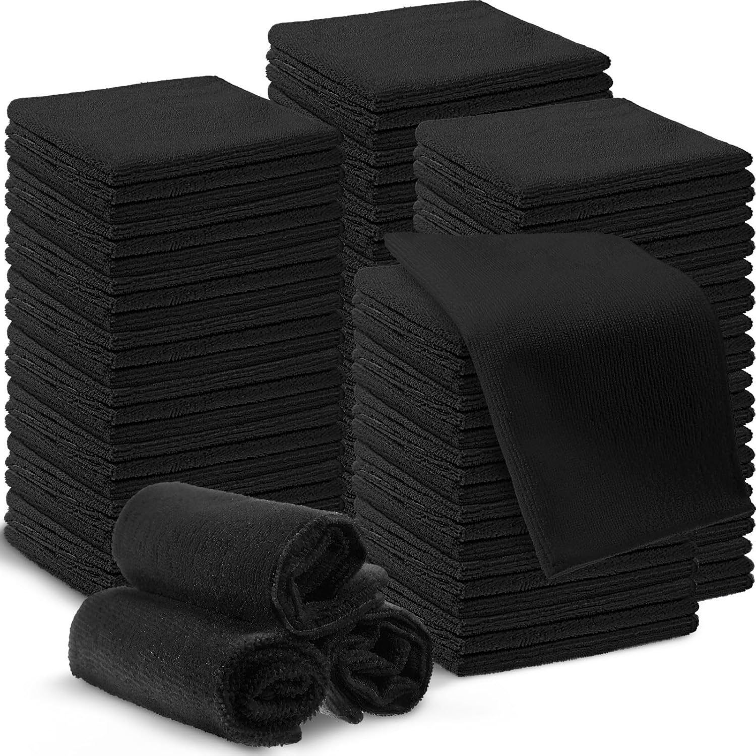 200 Pieces Microfiber Cleaning Cloths Bulk Absorbent Microfiber Towels Reusable Lint-Free Streak
