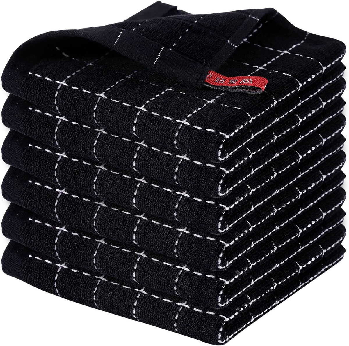 Homaxy 100% Cotton Terry Kitchen Dish Cloths, Ultra Soft and Absorbent Dish Towels for Kitchen
