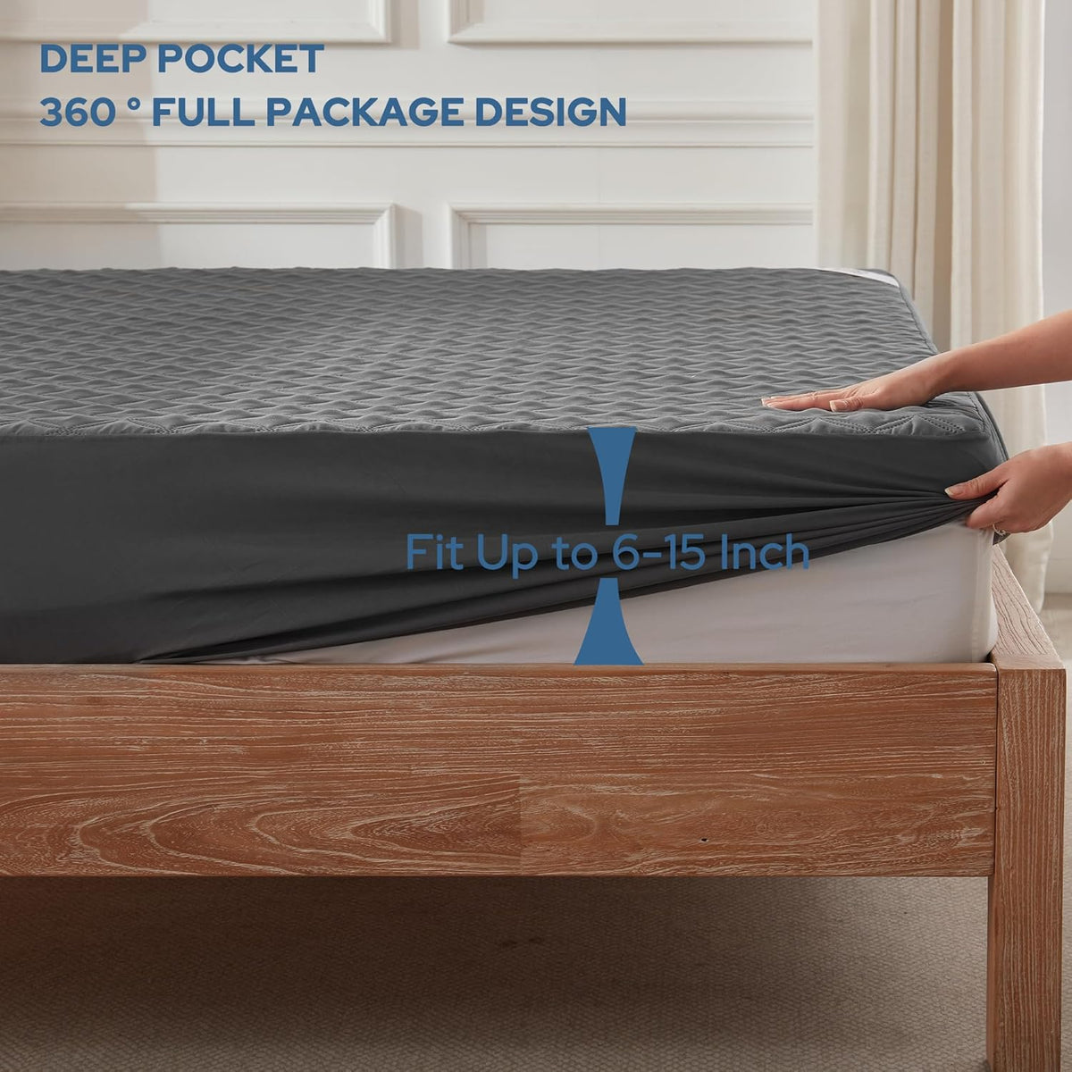 BEDLORE Waterproof Mattress Protector, Noiseless Twin XL Size Mattress Pad with Deep Pocket Fitted