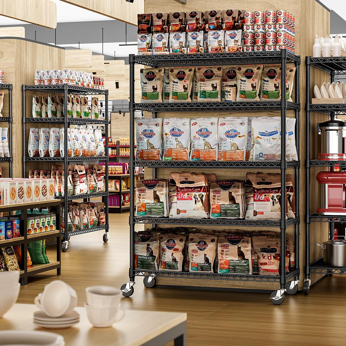 IZEUK Garage Shelving Wide Storage Shelves 5 Tier Metal Shelves 4000 LBS Heavy Duty Adjustable