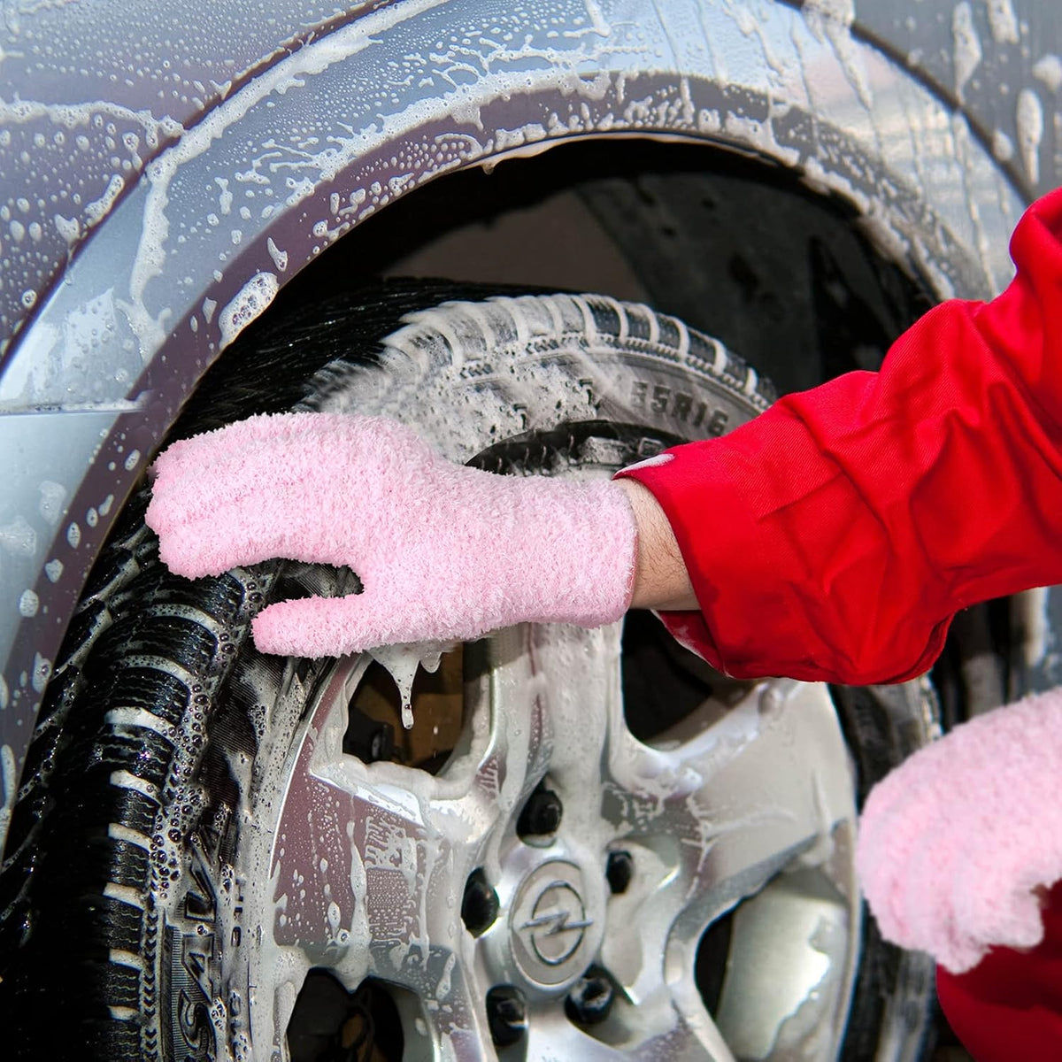Bencailor 4 Pairs Microfiber Dusting Gloves Washable Reusable Cleaning Gloves Mittens for Plants