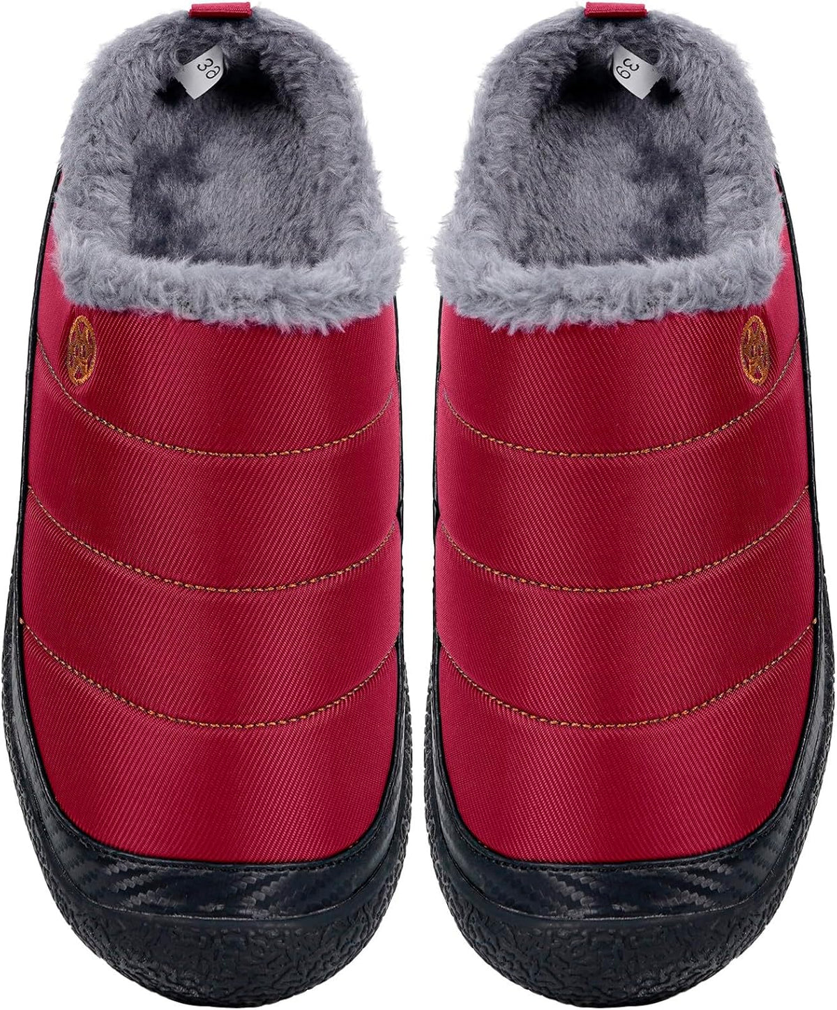 Womens Mens House Slippers Slip on Snow Winter Warm Fully Fur Lined Slippers Indoor Outdoor Shoes