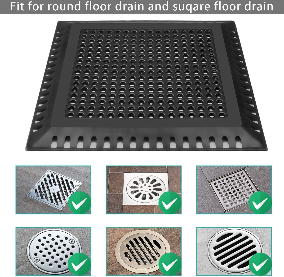 Hair Catcher/Drain Strainer/Shower Drain Cover for Bathroom Floor Drain, Stainless Steel and