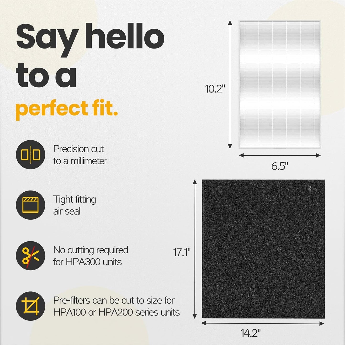 HPA300 HEPA Filter Replacement Compatible with Honeywell Air Purifier HPA300 Series, HPA300