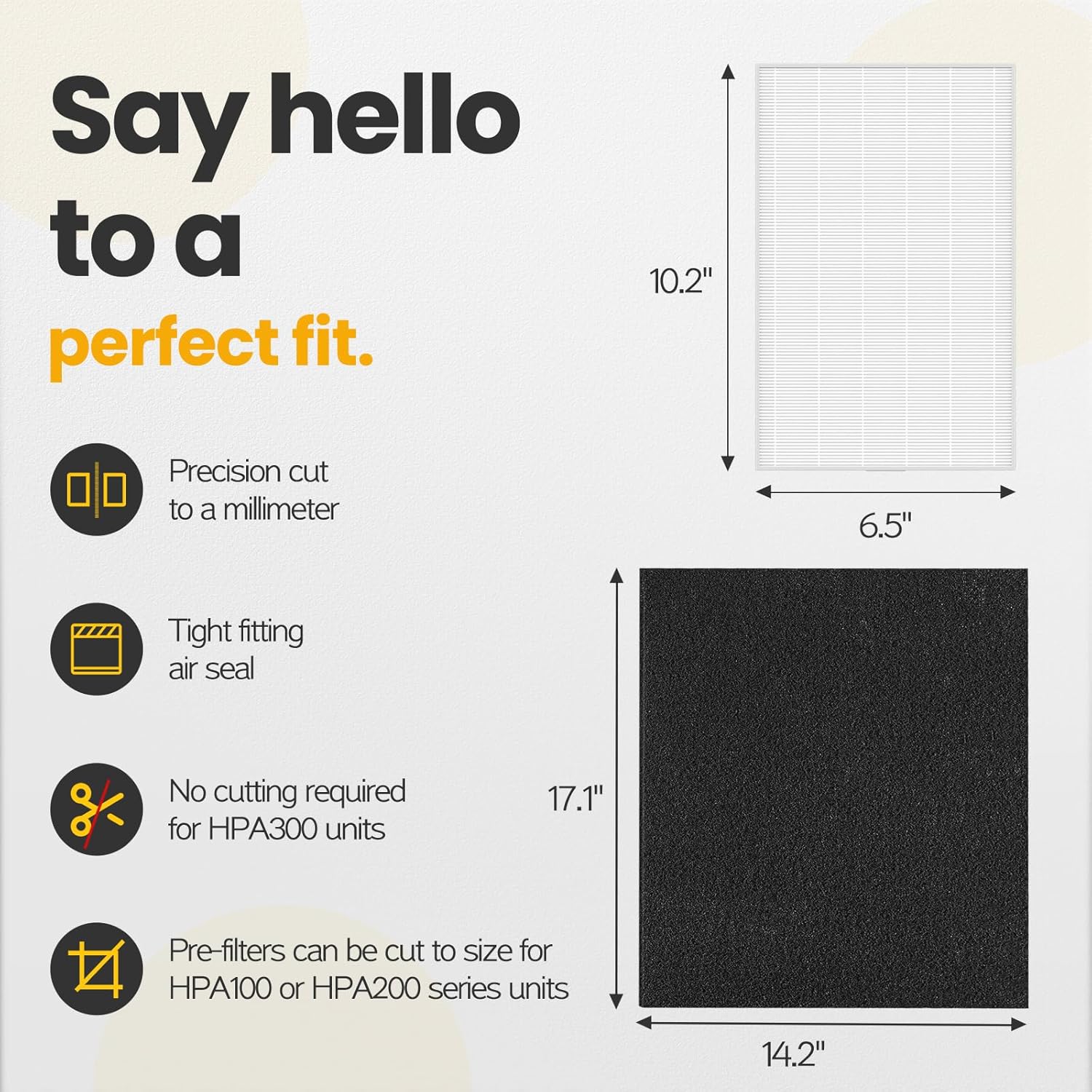 HPA300 HEPA Filter Replacement Compatible with Honeywell Air Purifier HPA300 Series, HPA300