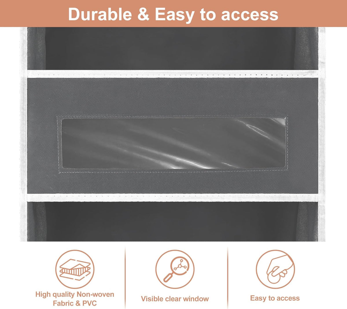 2 Packs 5-Tier Over The Door Organizer with 10 Side Mesh Pockets, 48 lbs Load Capacity, 3 Hooks
