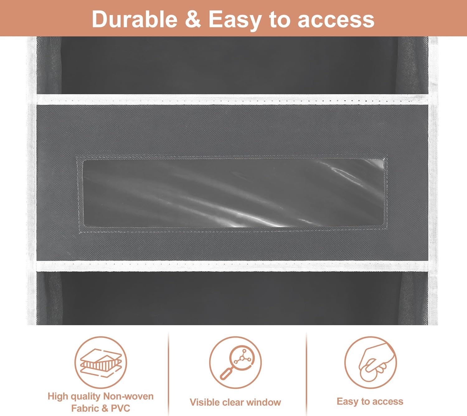 5-Tier Over The Door Storage Organizer with 10 Side Mesh Pockets, 48 lbs Load Capacity, 3 Hooks