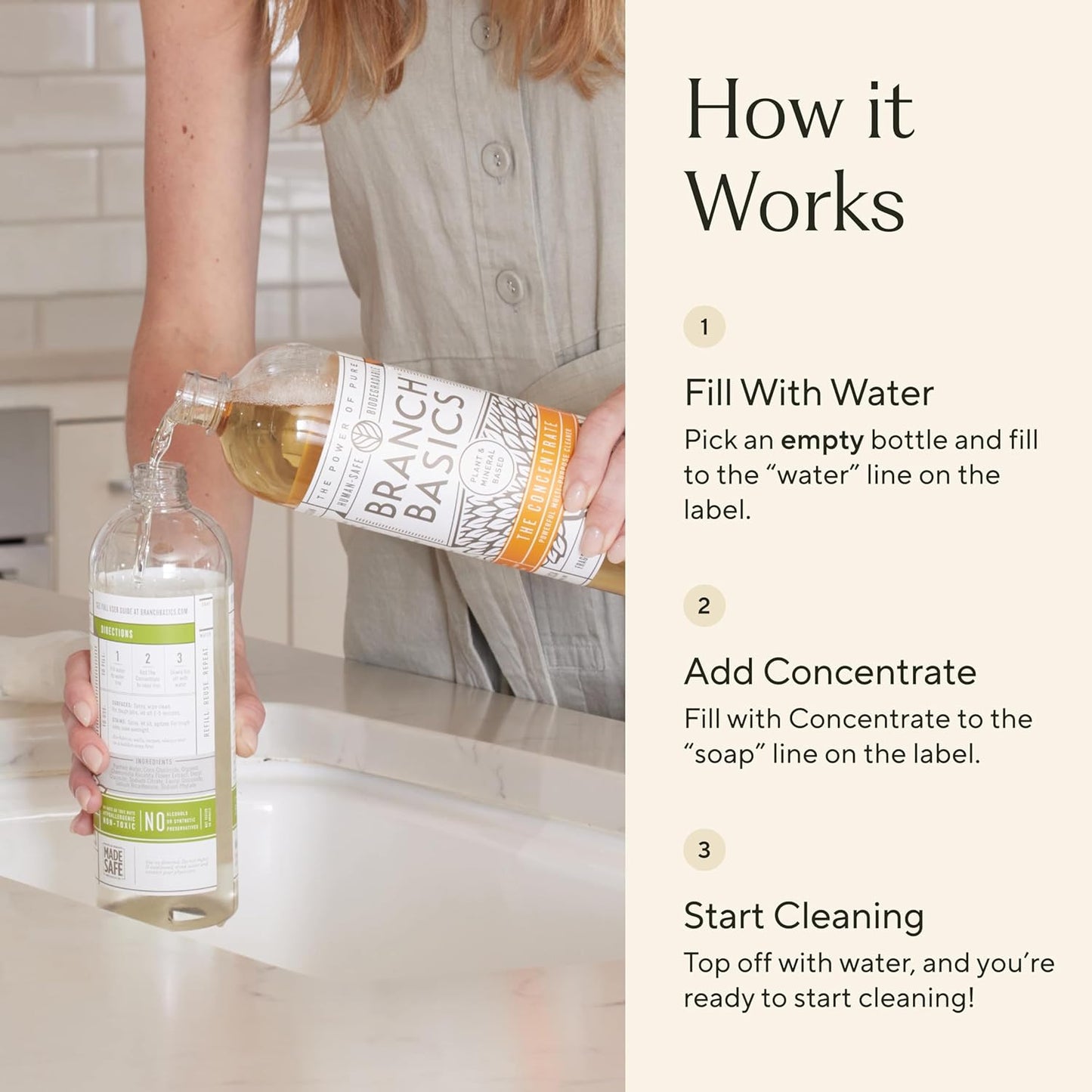 Branch Basics Concentrate REFILL- Multi-surface All Purpose Cleaner Concentrate - Laundry, Kitchen