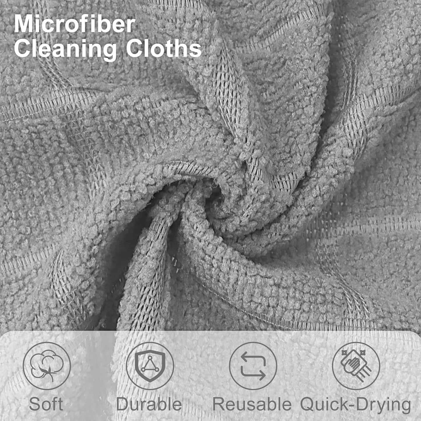 LIVOS Microfiber Cleaning Cloth Roll - 80 Pack, Reusable Paper Towels, Microfiber Towels for Cars