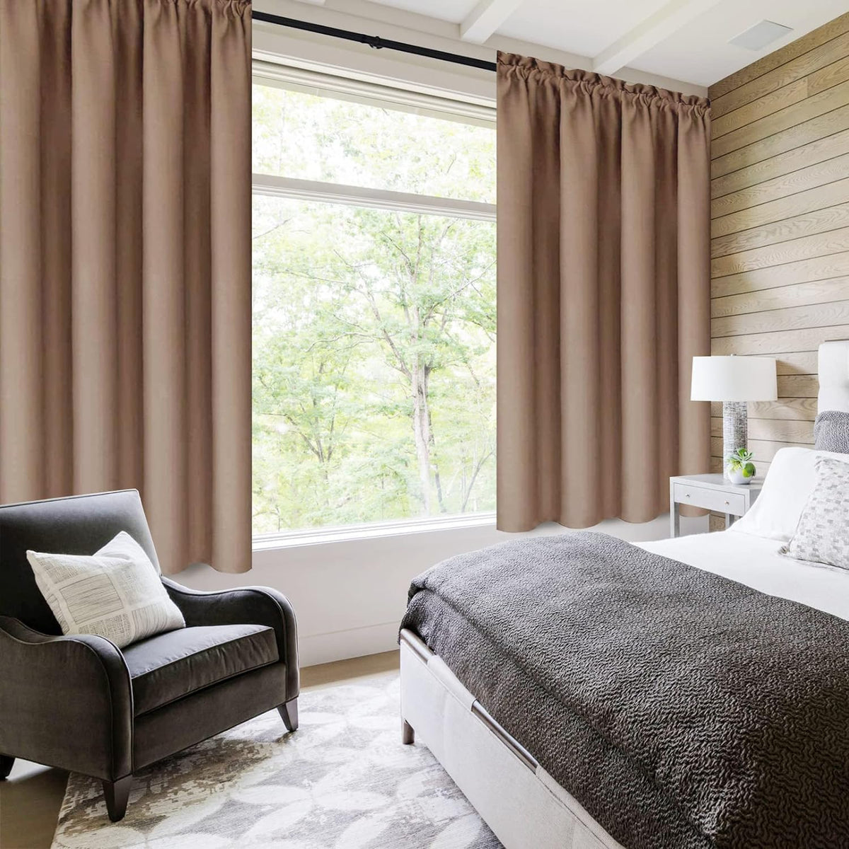 DWCN Blackout Curtains for Living Room Thermal Insulated, Energy Saving & Noise Reducing Bedroom