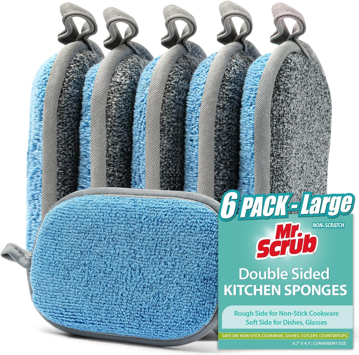 All-Purpose Sponges Kitchen, Non Scratch Dish Sponge for Washing Dishes Cleaning Kitchen, Rough