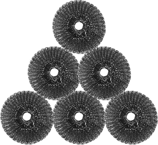 6 Pcs Steel Wool Scrubber, Stainless Steel Scrubber for Cleaning Kitchen and Household Stubborn