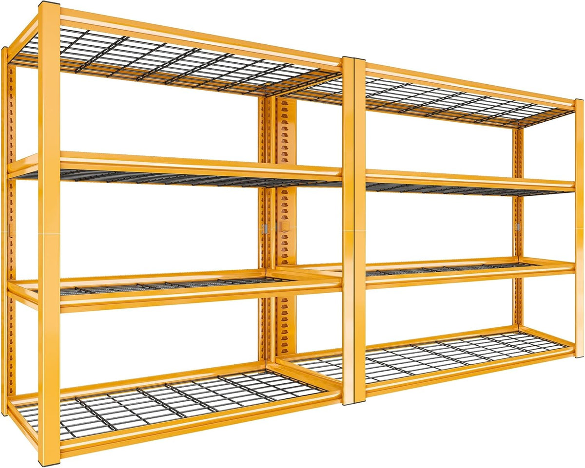 REIBII 40" W Garage Shelving 2240 LBS Storage Shelves Adjustable Heavy Duty Shelving 4 Tier Metal