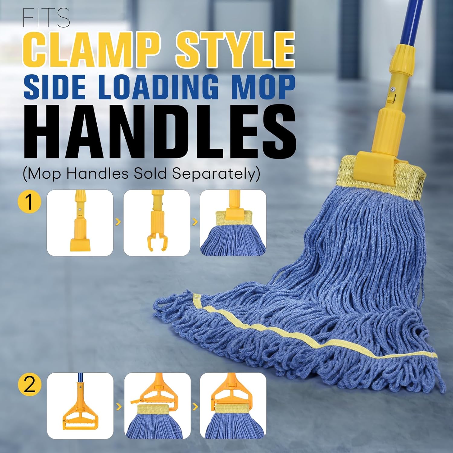 Matthew Cleaning Commercial Mop Head Replacement, 5 Inch Wide Headband, Looped End Cotton Blend