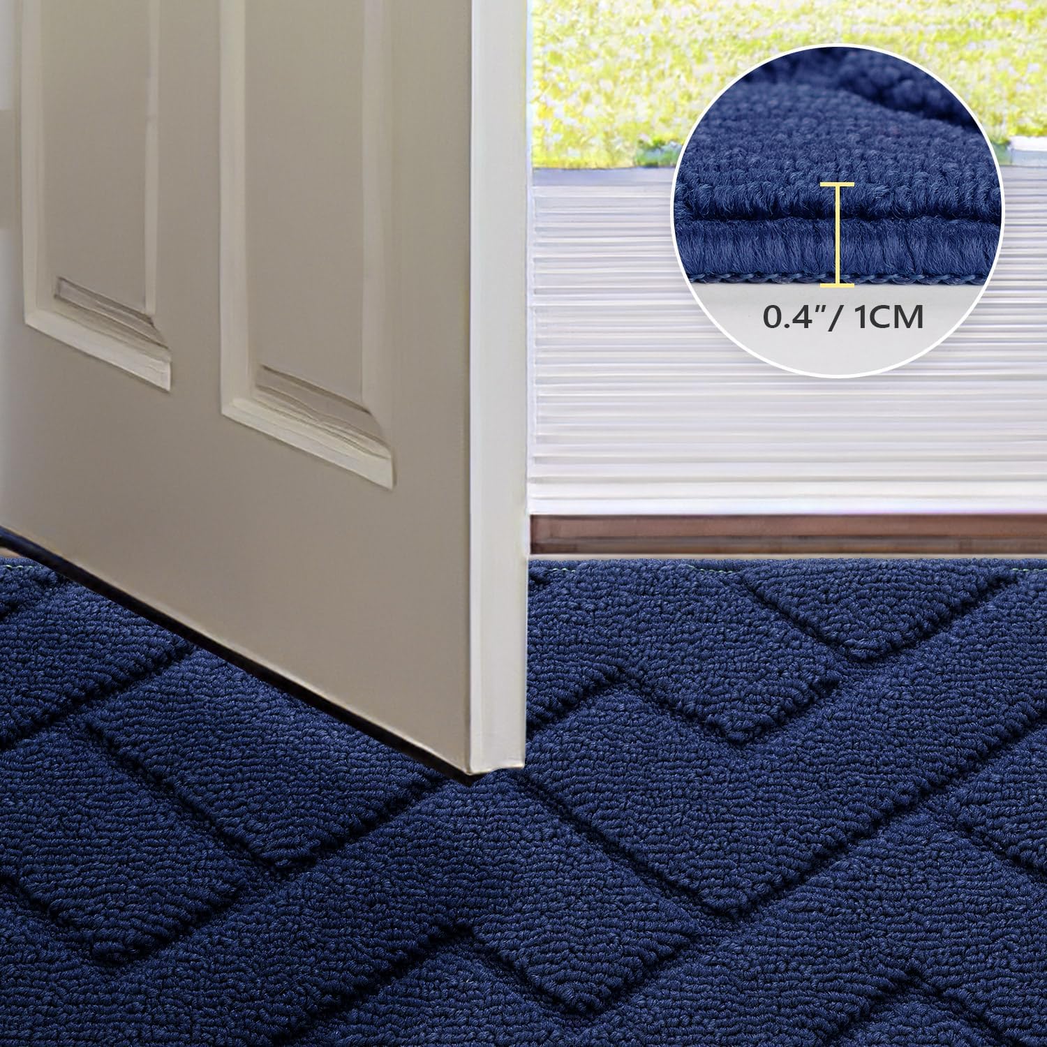 hicorfe Indoor Doormat,Front Back Door Mat TPR Backing Non Slip Mats 20"x31.5" Absorbent Resist