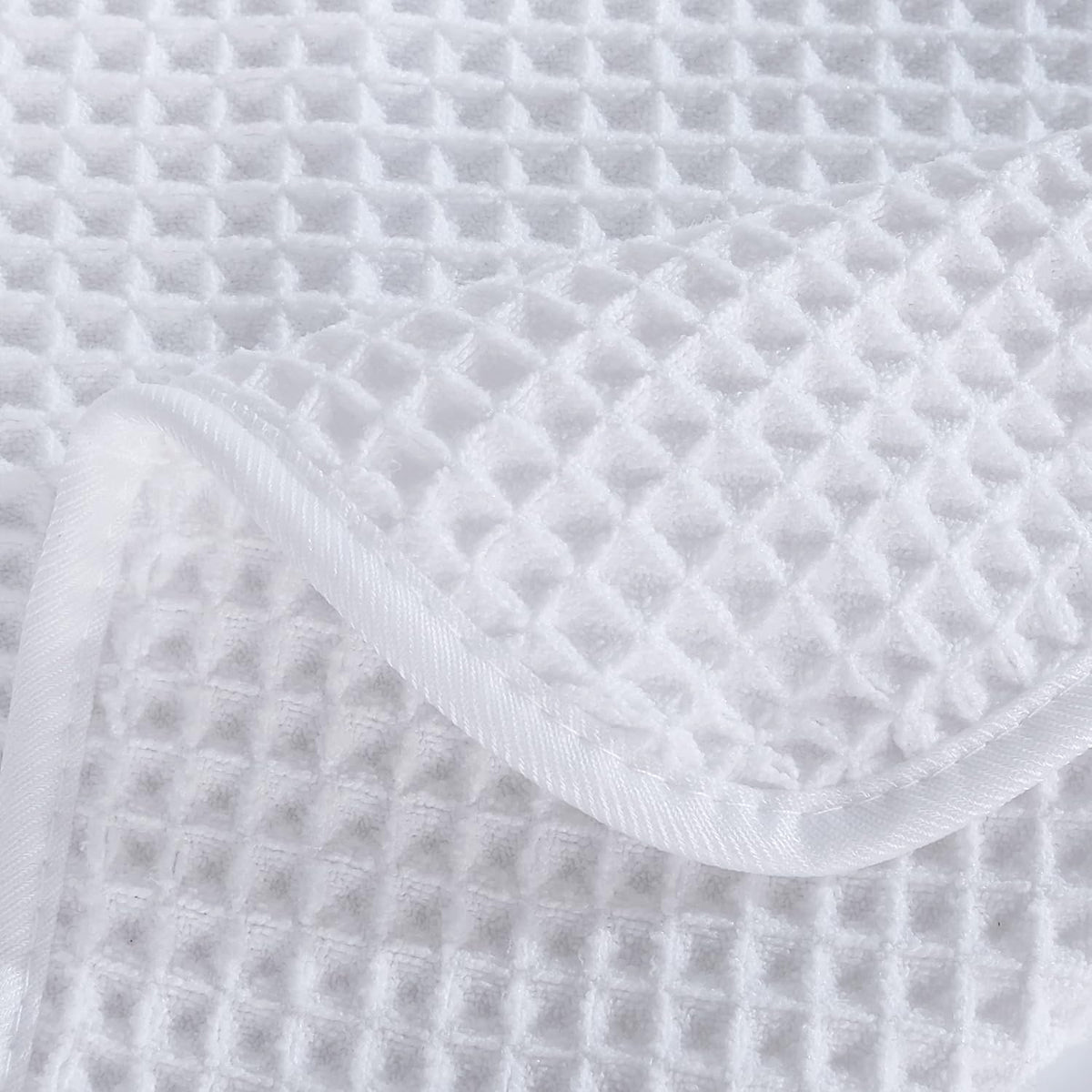 POLYTE Microfiber Oversize Quick Dry Lint Free Bath Towel, 60 x 30 in, 4 Pack (Waffle Weave)