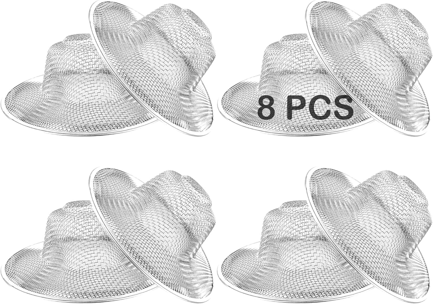 8PCS Metal Mesh Kitchen Sink Strainer, 3.54" Stainless Steel Slop Basket Filter Trap, Mesh Sink