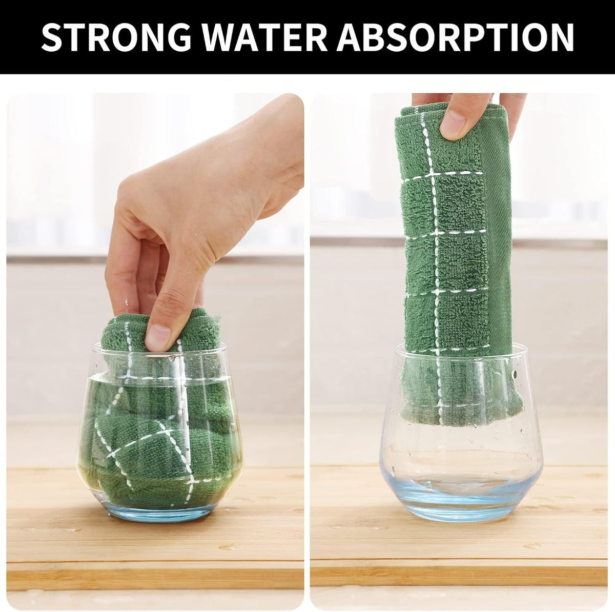 Homaxy 100% Cotton Terry Kitchen Dish Cloths, Ultra Soft and Absorbent Dish Towels for Kitchen