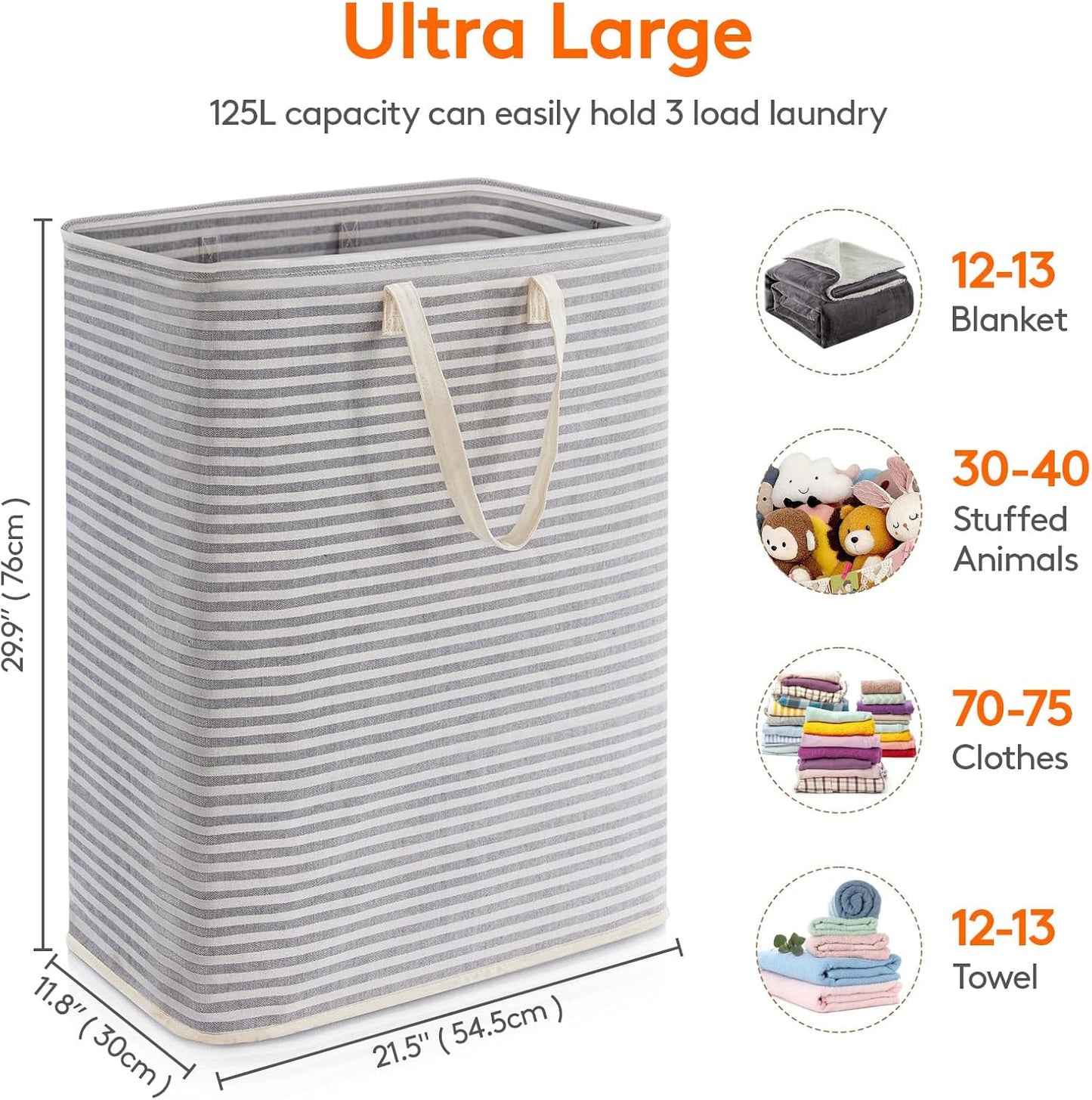 Lifewit Laundry Hamper Large Collapsible Laundry Basket, Freestanding Waterproof Clothes Hamper
