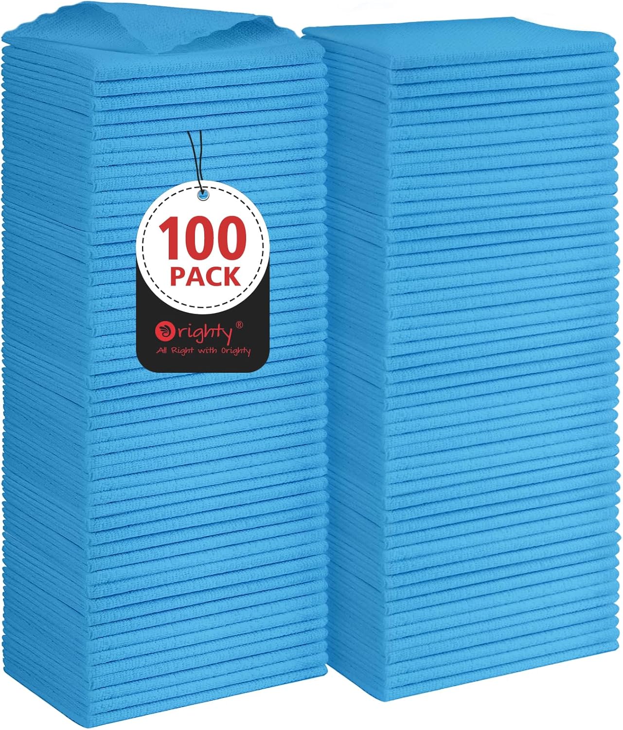 Orighty Cleaning Cloths, Shop Towels 100 Pack, Shop Rags Reusable, Microfiber Cleaning Rags Bulk