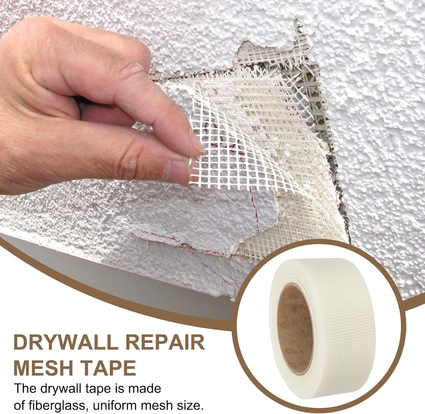 PATIKIL Drywall Repair Mesh Tape, 2 inch x 82 ft Fiberglass Repair Patch Self-Adhesive Dry Wall
