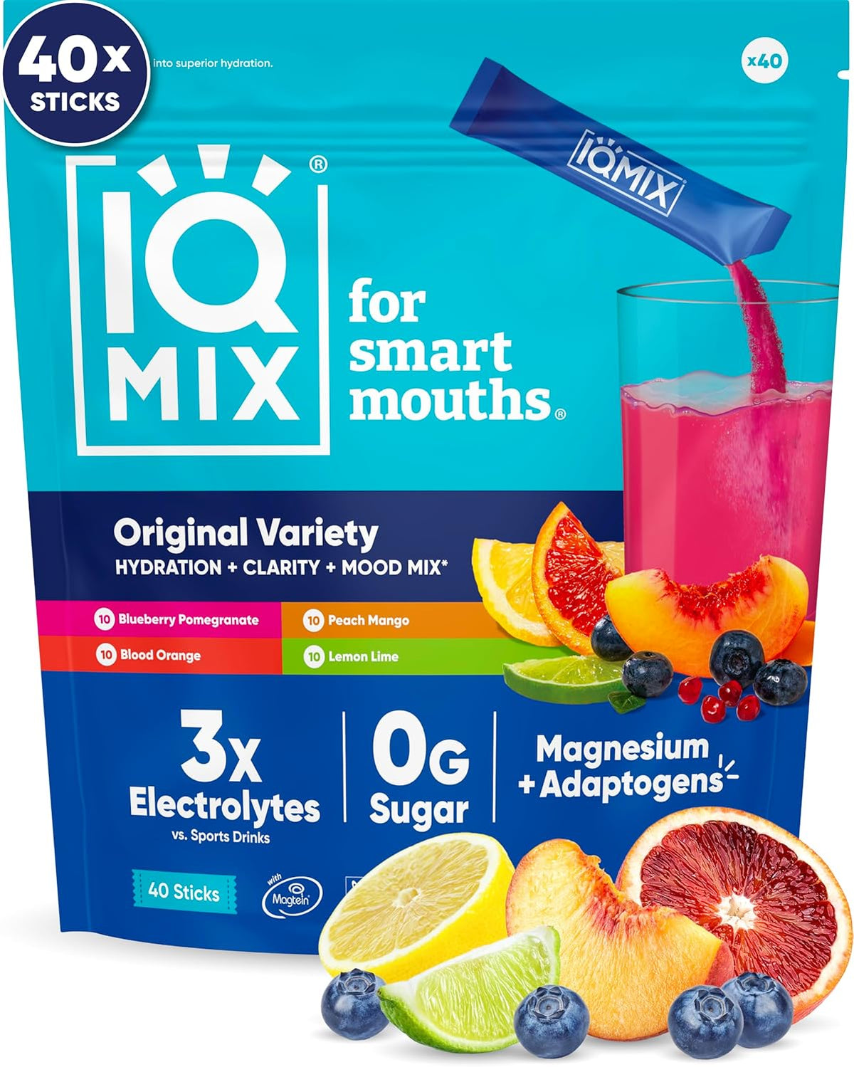 IQMIX Hydration Electrolyte Powder – 4-in-1 Formula for Hydration, Mental Clarity, Mood and