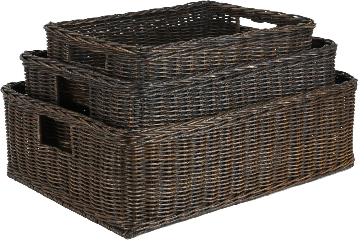 The Basket Lady Under The Bed/Basic Wicker Storage Basket, Extra Large, 25 in L x 19.5 in W x 8 in