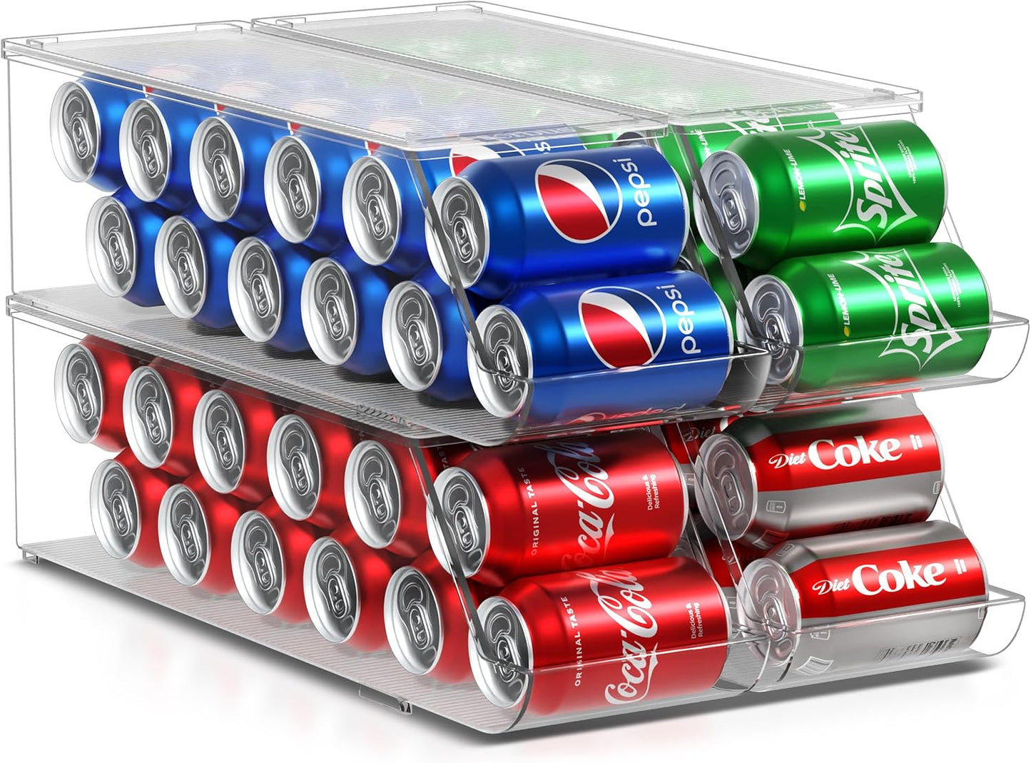 Sorbus Soda Can Organizer for Refrigerator – Stackable Can Dispenser with Lid for Fridge, Pantry