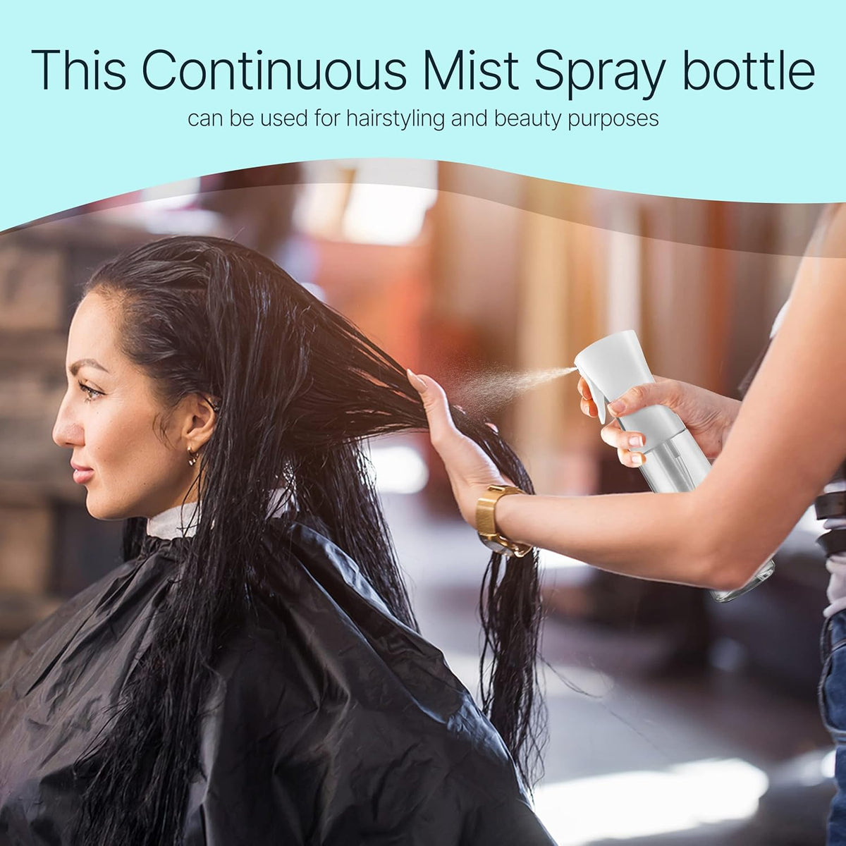 BeautifyBeauties Spray Bottle For Hair – Continuous Mister Spray Bottle for Hairstyling, Cleaning
