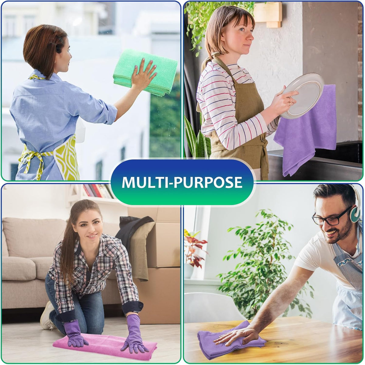 Newwiee 3 Pcs Extra Large Microfiber Cleaning Cloth 30" x 20" Washable Reusable Microfiber Towel
