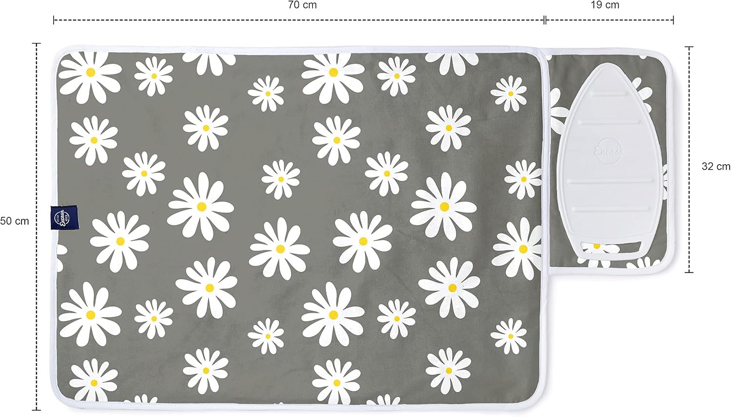 Encasa Homes Ironing Mat/Pad (Small 28"x20") with 3mm Padding & Silicone Iron Rest for Steam