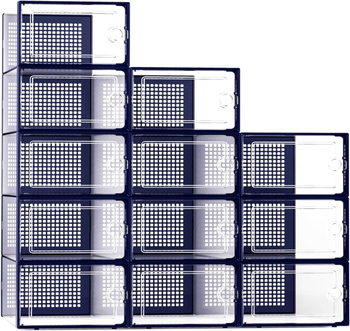 Kuject X-Large Shoe Storage Boxes Organizers Clear Plastic Stackable 12 Pack, Shoe Rack & Holder