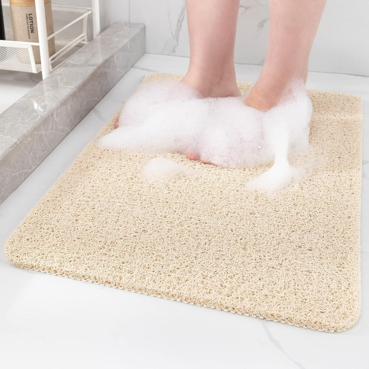 Non-Slip Shower Mat Bathtub Mat for Bath Tub,Anti Slip Bath Tub Mat,Floor Mat,Soft PVC Loofah
