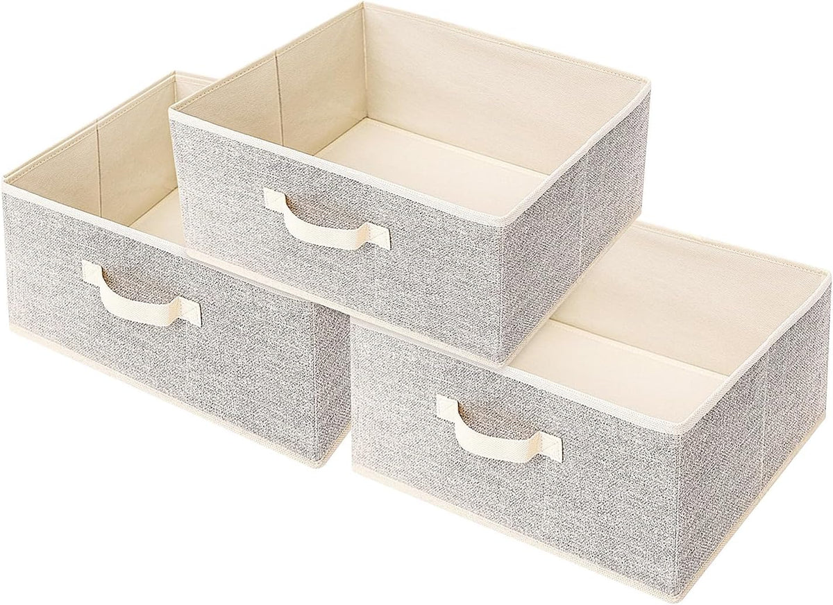 Storage Baskets, 15.7-Inch Woven Fabric Bins, Storage Cubes with Reinforced Handles, Organizer Bins