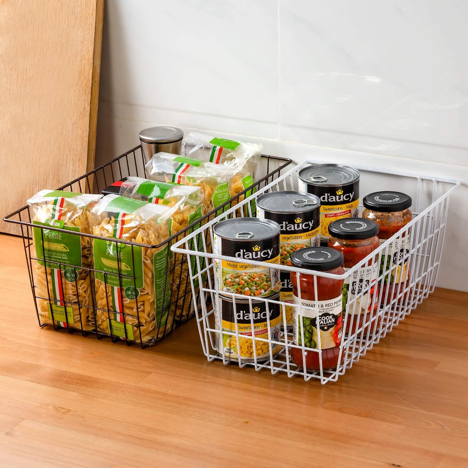 Freezer Wire Storage Baskets,Farmhouse Organizer Storage Bins Large Organizer Bins for Laundry