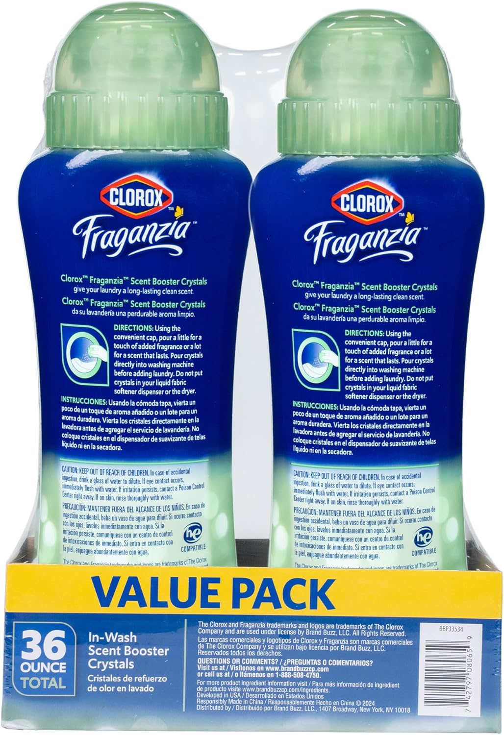 Clorox Fraganzia Laundry Scent Booster Crystals in Cedarwood & Sage Scent - Scented In-Wash