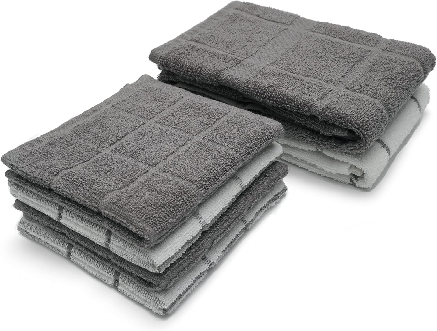 100% Cotton Terry Dish Cloth & Dish Towel, 6 Pack, Super Soft and Absorbent Kitchen Towels, Perfect