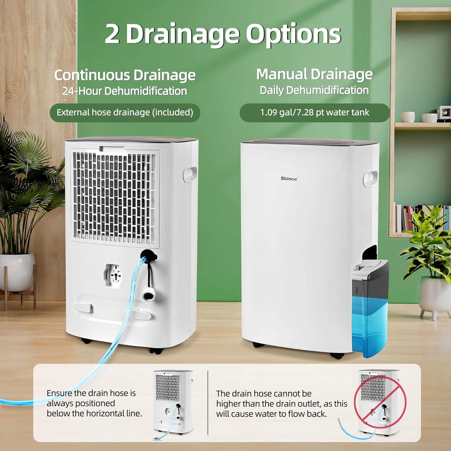 Shinco 86 Pints Dehumidifier for Home and Basements, 5000 Sq.Ft Dehumidifiers with Drain Hose, Auto