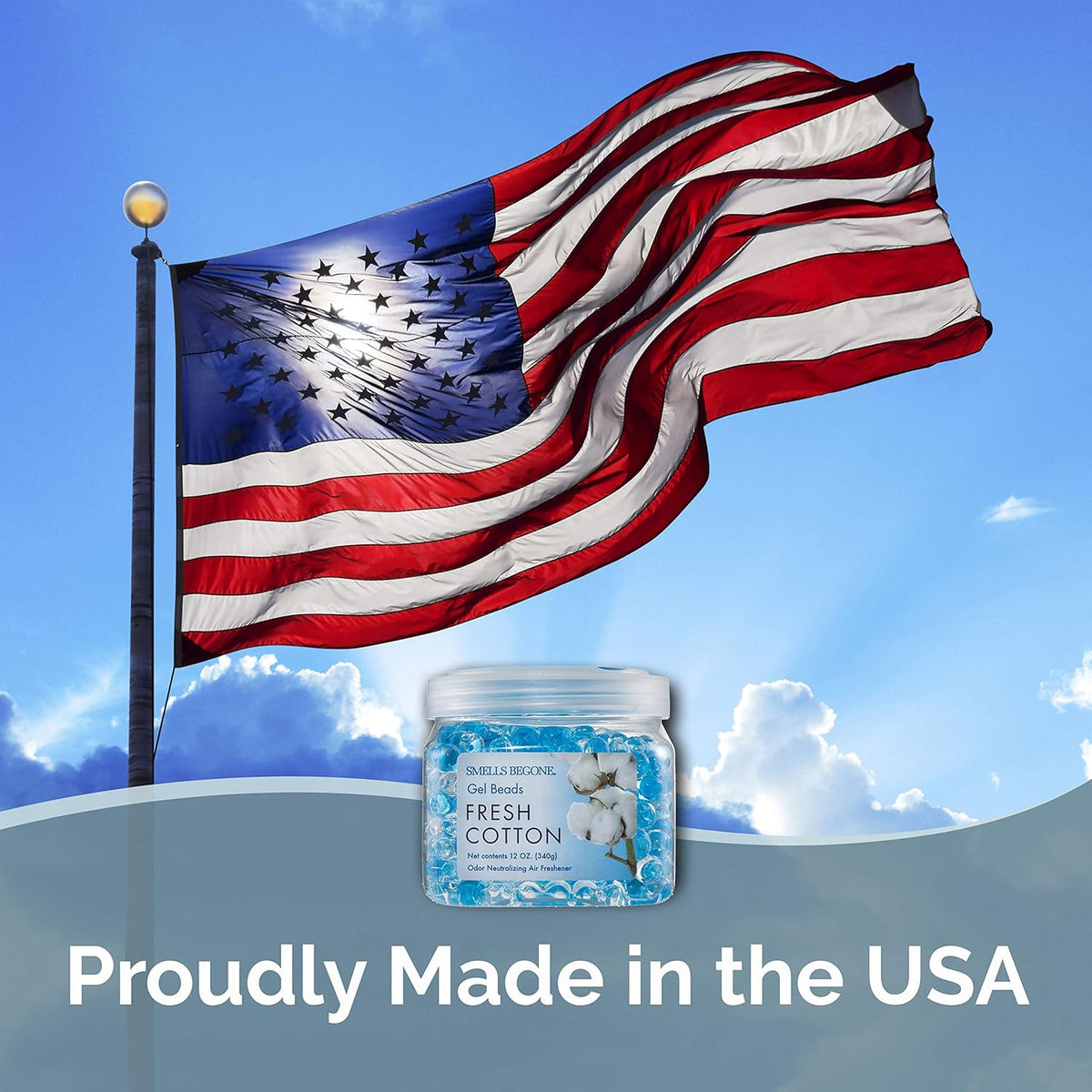 SMELLS BEGONE Odor Eliminator Gel Beads - Air Freshener - Eliminates Odor in Bathrooms, Cars