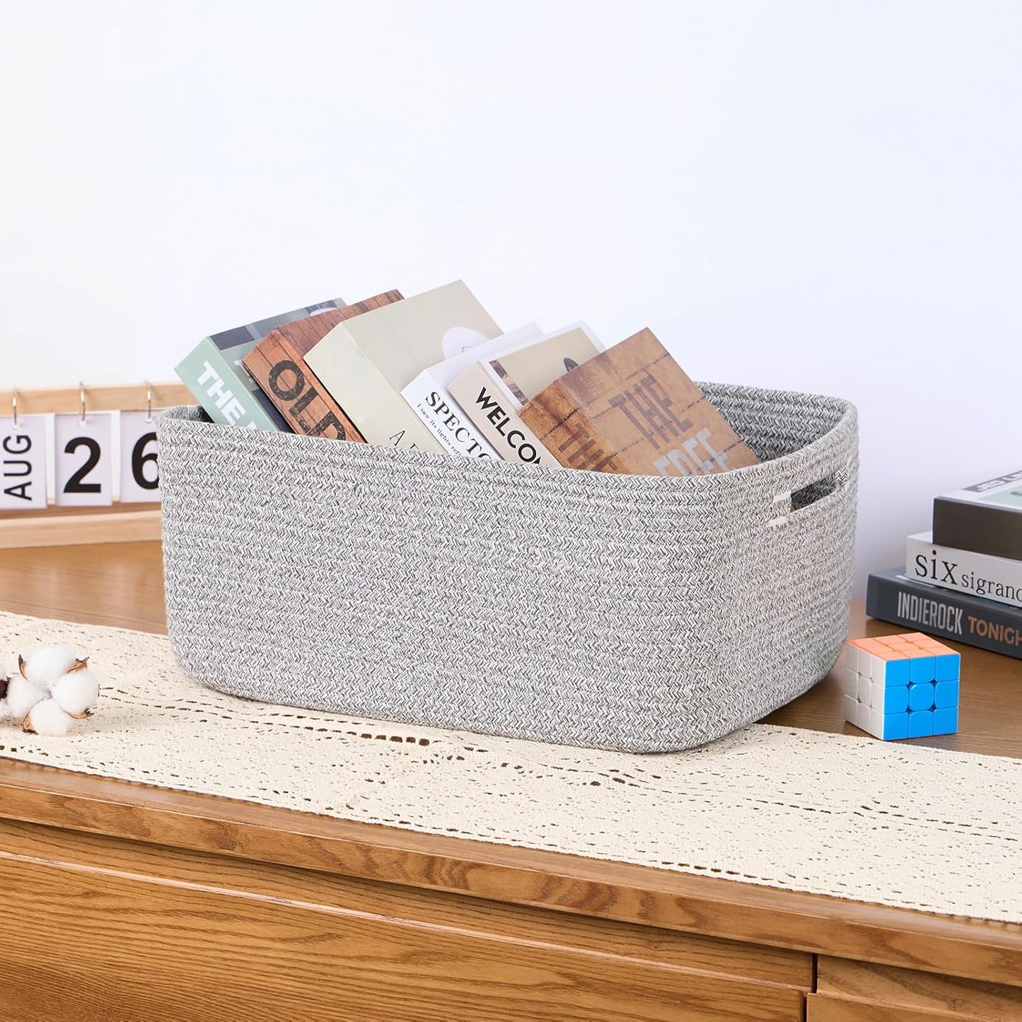 Large Storage Baskets for Organizing, Closet Shelf Baskets for Clothes Blanket Towels, Baby