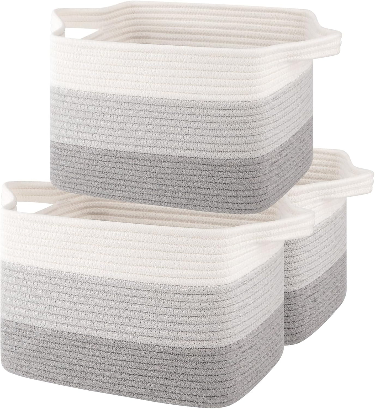 Storage Baskets for Organizing, Woven Baskets for Shelves, Rectangle Decorative Organizer for
