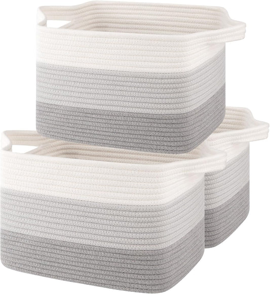 Storage Baskets for Organizing, Woven Baskets for Shelves, Rectangle Decorative Organizer for