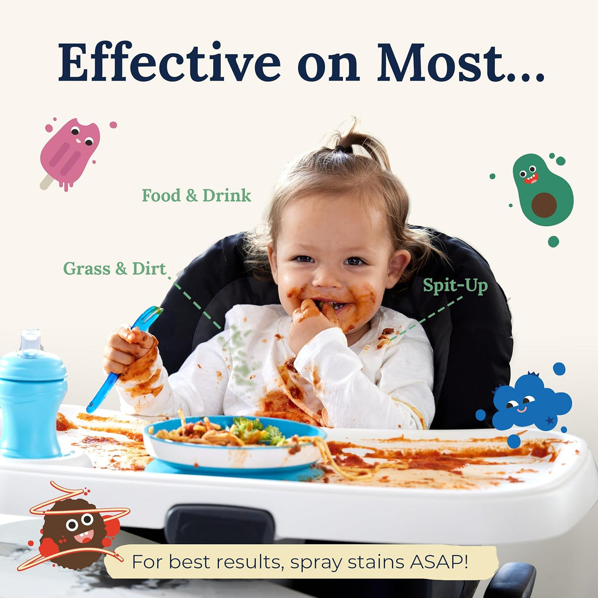 Miss Mouth's Messy Eater Stain Treater Spray - 16oz Stain Remover - Newborn & Baby Essentials - No