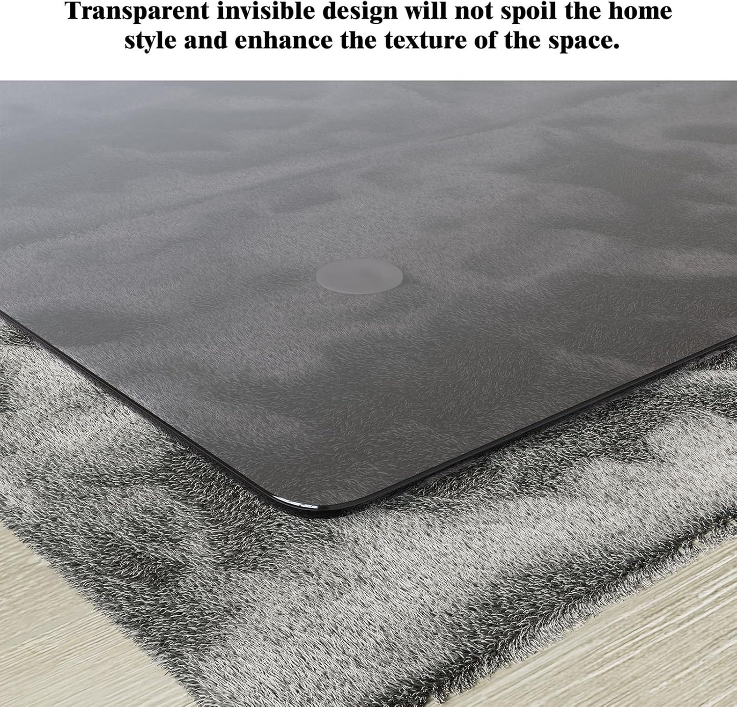 Koonmi Tempered Glass Chair Mat for Hardwood Floors & Carpets, 36" x 55“ Grey Heavy Duty Office