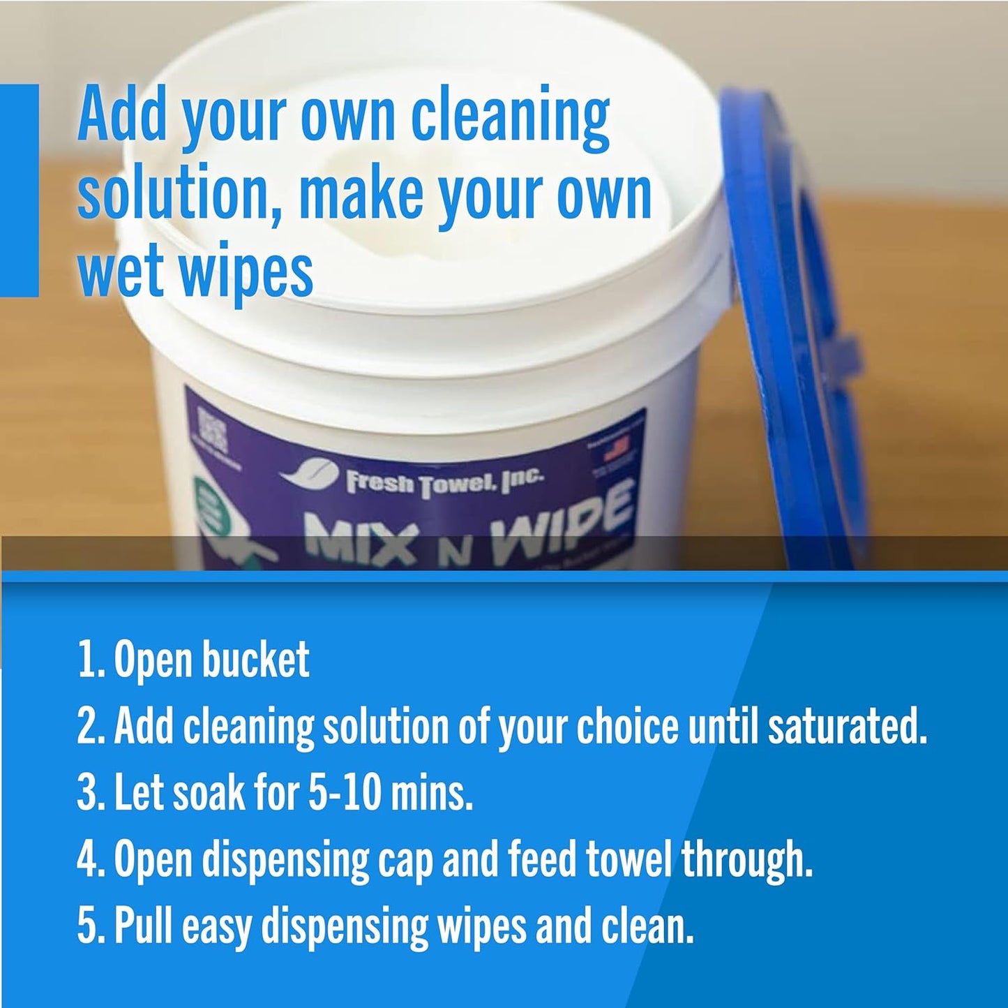 Fresh Towel Mix-N-Wipe Dry Wipes Refill, 1-Pack (220 Sheets) – Make Your Own Wet Wipes – 6" x 9"